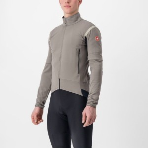Pánské Bundy Castelli PERFETTO RoS 2 CONVERTIBLE Šedé Hnědožlutý Šedé | CAI549632