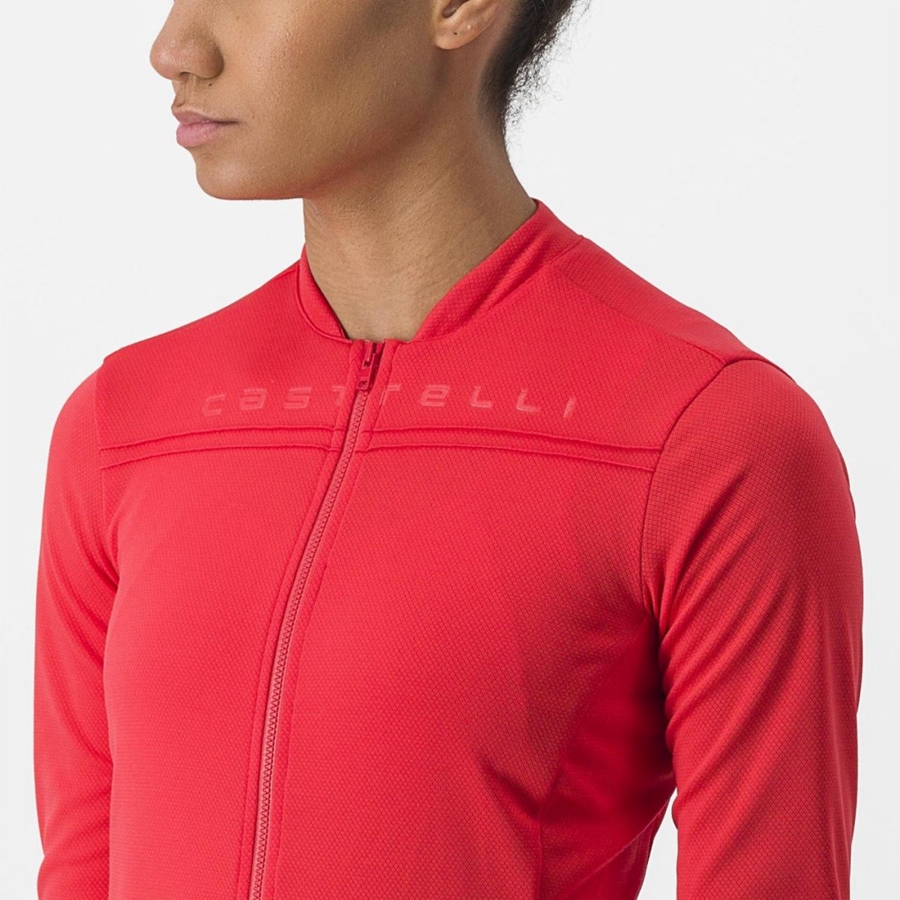 Dámské Dres Castelli ANIMA 4 LONG SLEEVE Červené | UCW970435