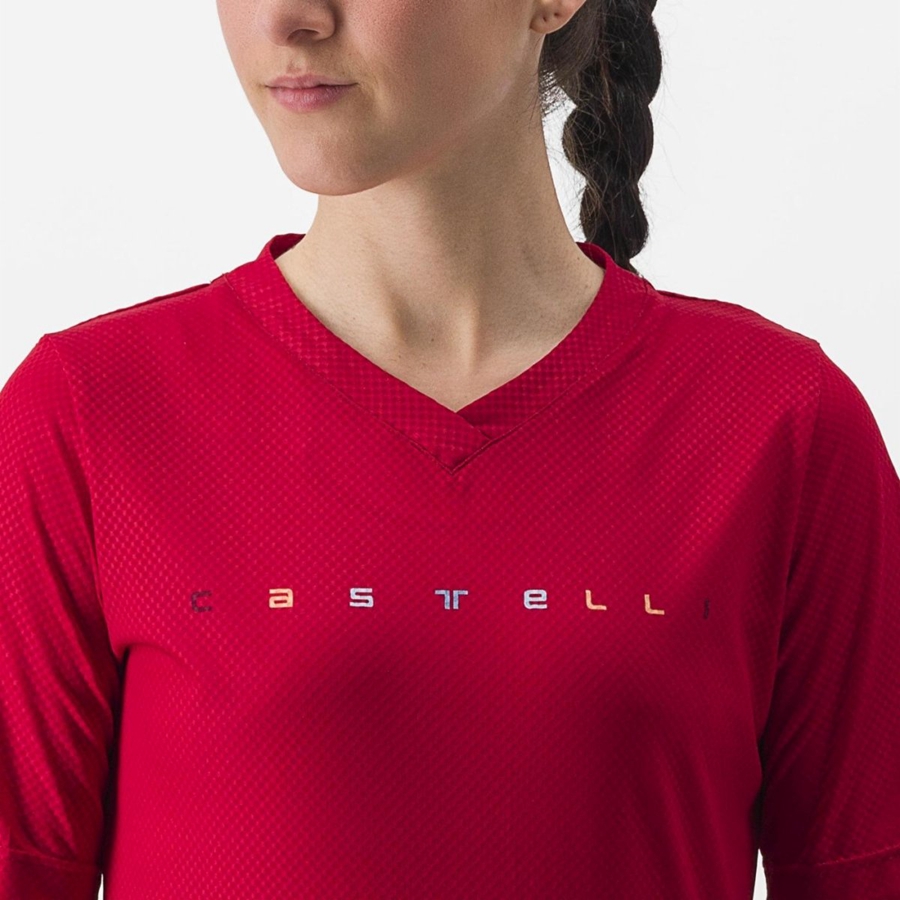 Dámské Dres Castelli TRAIL TECH 2 W TEE Tmavě Červené | MHT629014