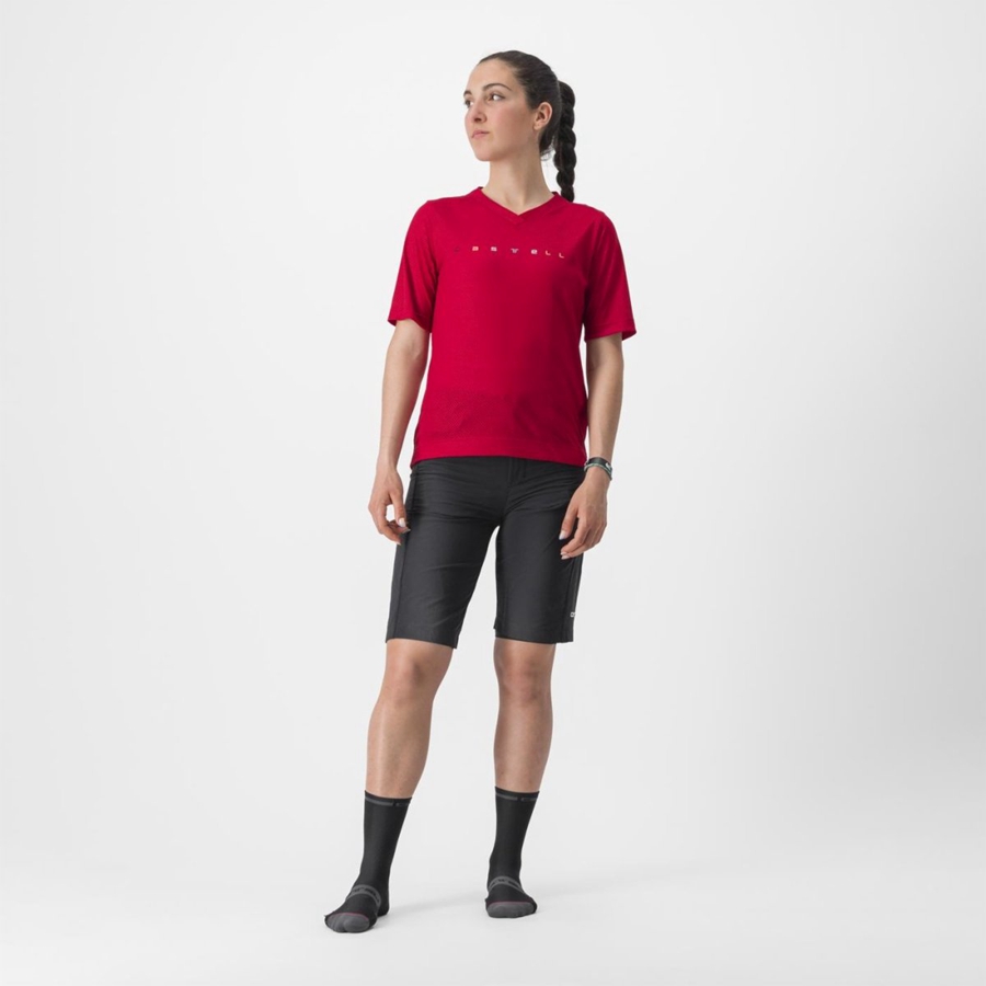 Dámské Dres Castelli TRAIL TECH 2 W TEE Tmavě Červené | MHT629014