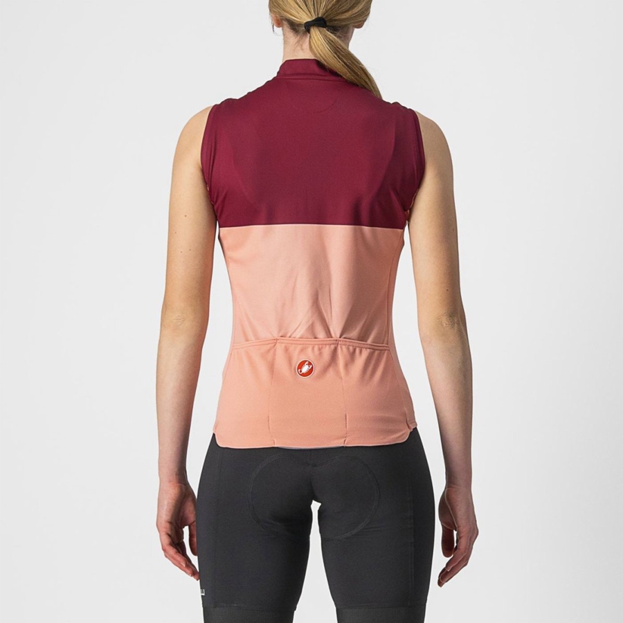 Dámské Dres Castelli VELOCISSIMA SLEEVELESS Růžové Vínové | TKZ792608