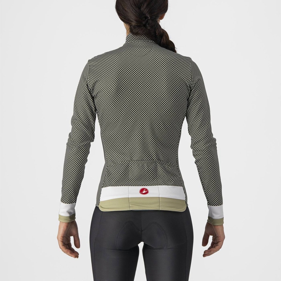 Dámské Dres Castelli VOLARE LS Zelene Bílé Zelene | EBS486207