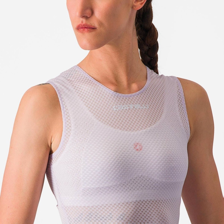 Dámské Základní Vrstva Castelli PRO MESH W SLEEVELESS Fialové Bílé | WTJ093856