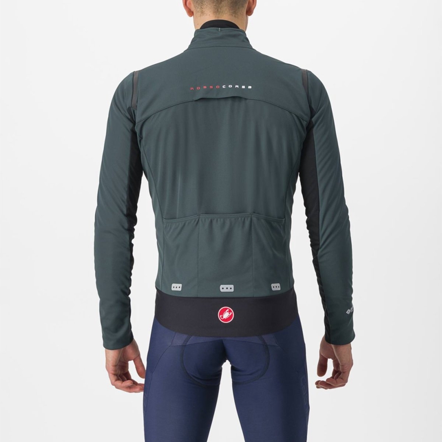 Pánské Bundy Castelli ALPHA DOPPIO ROS Zelene Černé | FJW682349