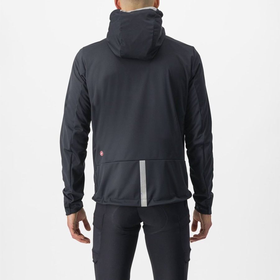 Pánské Bundy Castelli TRAIL HOODIE Černé | FKQ410328