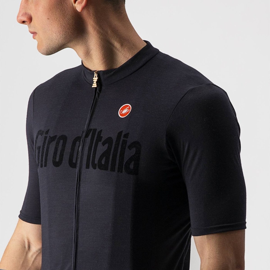 Pánské Dres Castelli HERITAGE MAGLIA NERA Černé | AST219867