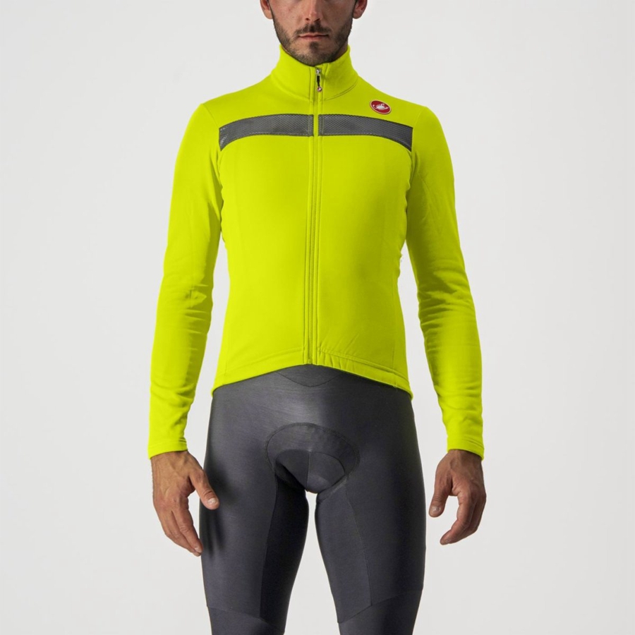 Pánské Dres Castelli PURO 3 FZ Světle Zelene Stříbrné | GYQ205473